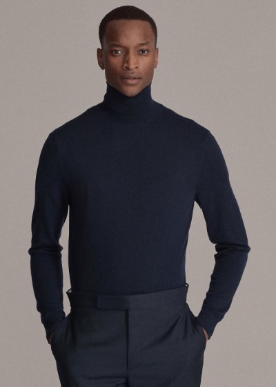 Ralph Lauren Cashmere Turtleneck Striktrøje Herre Danmark (EBLCH5731)